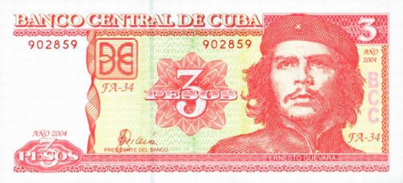 banknote 3 cuban pesos obverse